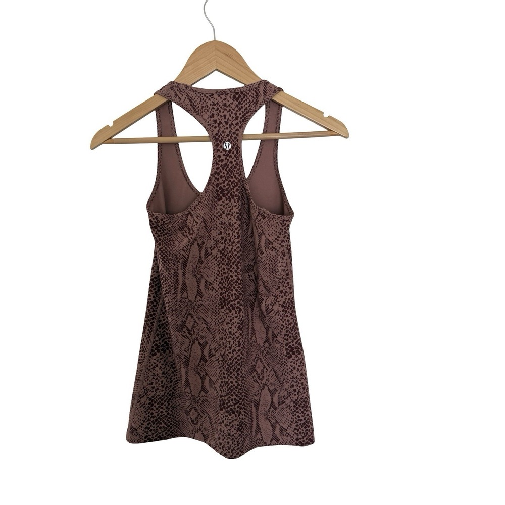 Lululemon Cool Racerback Womens Size 2‎ Snakeskin Print Desert Snake Bark Berry